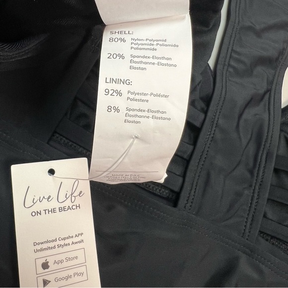 Cupshe Women’s Black Sleeveless V-Neck Swimsuit Top Size L - Picture 9 of 11